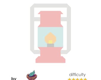 Lantern - Digital PDF PAPER Pattern - Foundation Paper Piecing Quilt Block