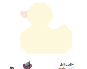 Rubber Duck- Digital PDF PAPER Pattern - Foundation Paper Piecing Quilt Block
