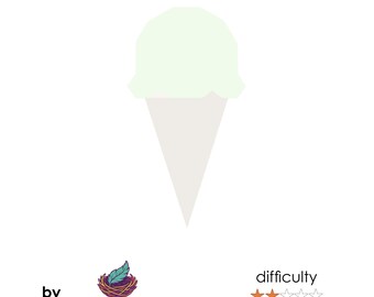 Ice Cream- Digital PDF PAPER Pattern - Foundation Paper Piecing Quilt Block