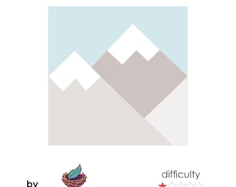 Mountain - Digital PDF PAPER Pattern - Foundation Paper Piecing Quilt Block