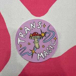 Trans Magic Mushroom Sticker