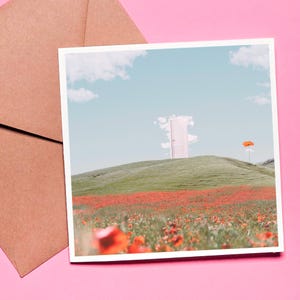Carte Postale Poétique | Illustration Surréaliste | Coquelicots | Carte Artistique Poétique Fait Main | Décor Floral
