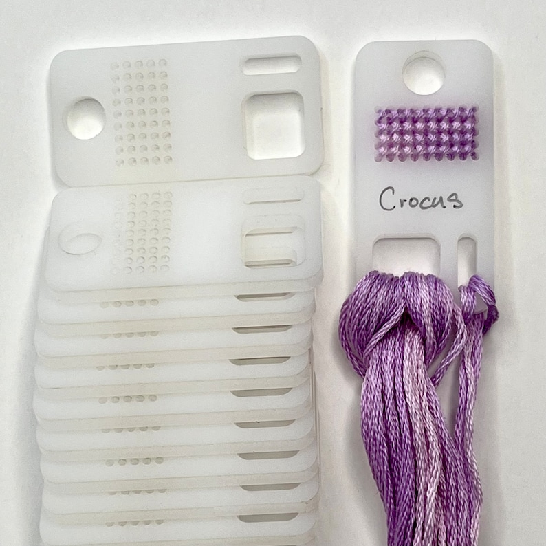 Floss Swatch Drops, Set of 25 in Milky White, Acrylic Stitchable Thread