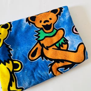 Vintage Grateful Dead Blue Dancing Bears 100% Cotton Large Plush Beach Towel