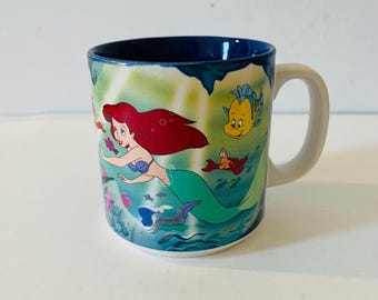 Tazza rara in edizione limitata Ariel The Little Mermaid, vintage anni '90, realizzata in Giappone