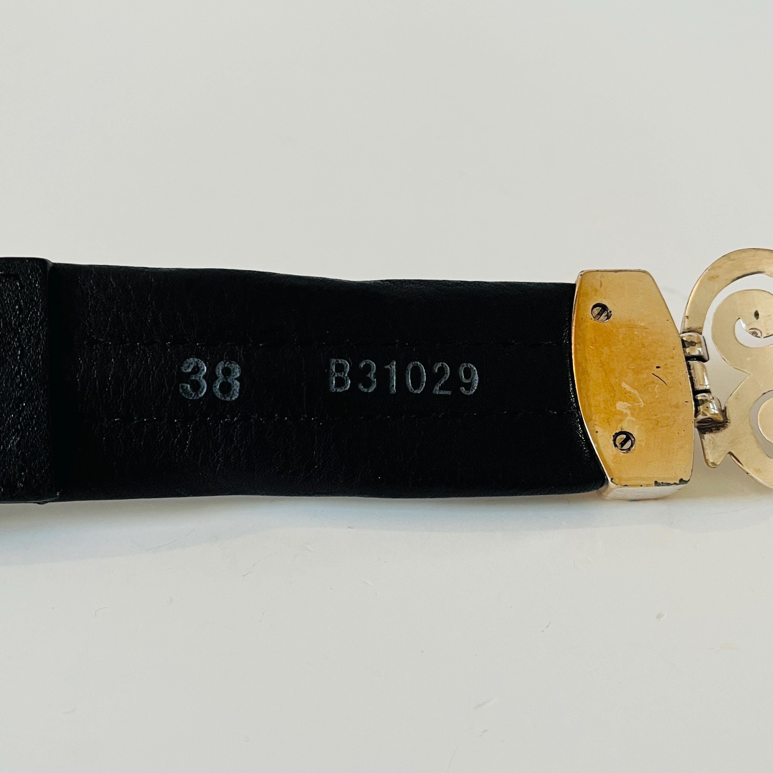 Vintage 1994‎ Brighton Wide Black Leather Belt with Ornate Gold Buckle Wide Vintage 90s Black Leather Belt M Ornate Fancy Gold Tone  main image 3