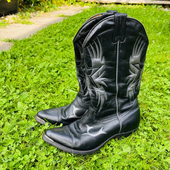 Black boulet cowboy boots clearance