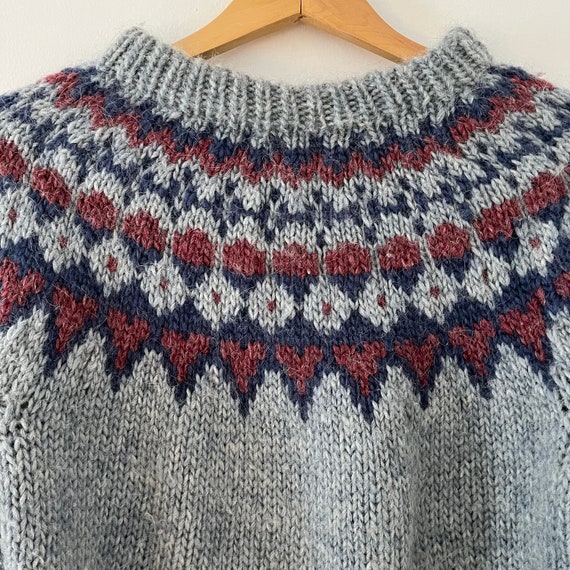 Vintage Hand Knit 100% Lopi Wool Icelandic Sweate… - image 4