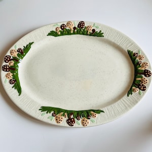 Vintage Arnel's Speckled Merry Mushroom Inspired Toadstool Mushrooms Serving Platter Cottagecore Retro Kitchen