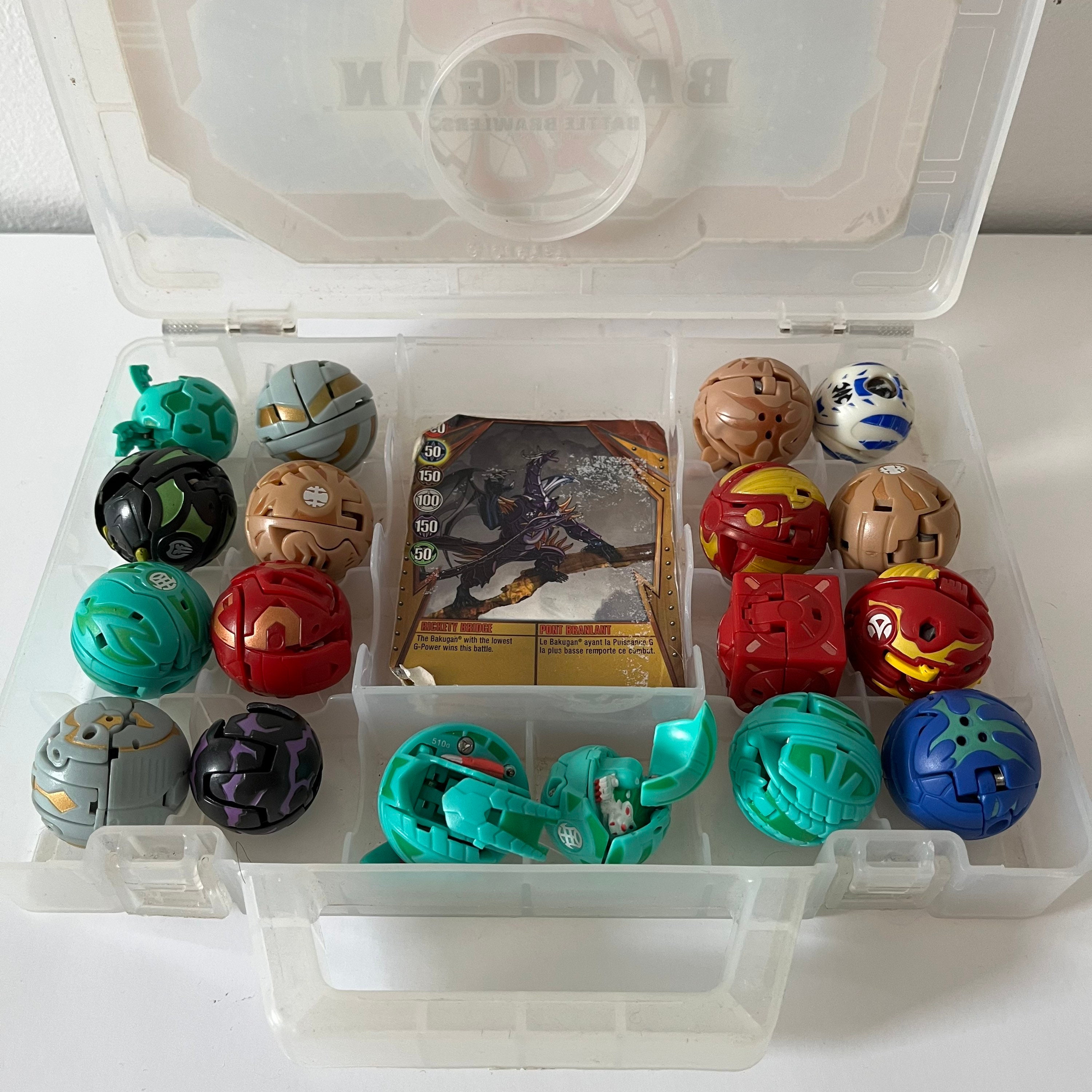 Lot of Bakugan Battle Brawler Balls 18 Total Figures Retro Toys With Travel  Case and Cards 