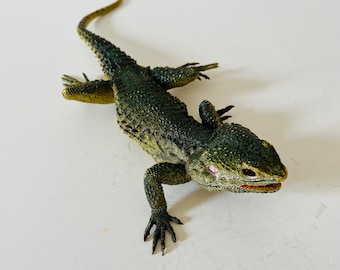Réplica de lagarto espinoso grande de goma, juguete de animales vintage AAA Toys - Figura de animal/reptil de plástico vintage rara de la década de 1980