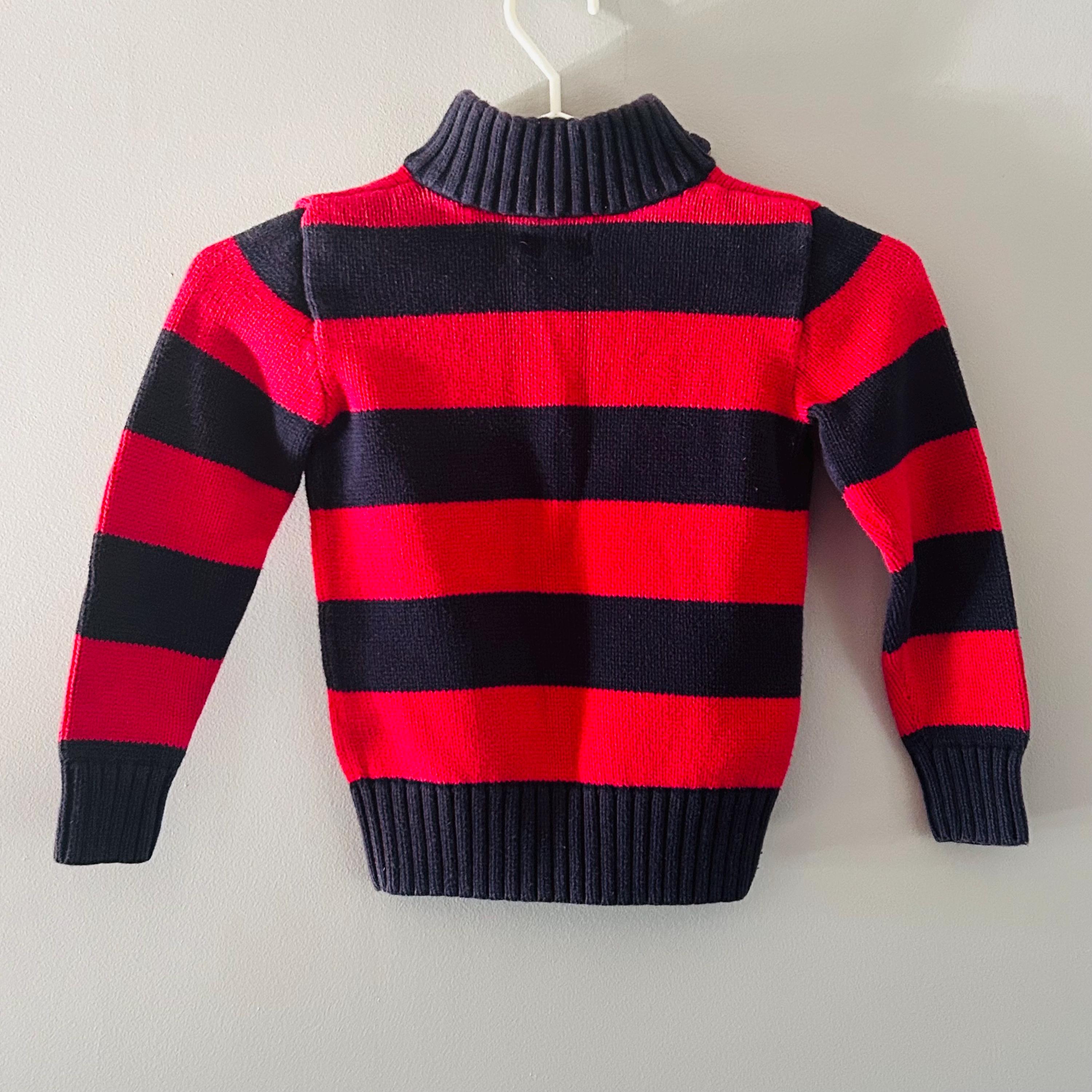 Vintage 90's Polo Ralph Lauren Knit Striped Pullover Quarter Zip