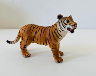 Vintage 2003 Schleich Tiger Male 4.5"  14317 Wild Life Asia Plastic Toy Animal Figure Diorama Imaginary Play