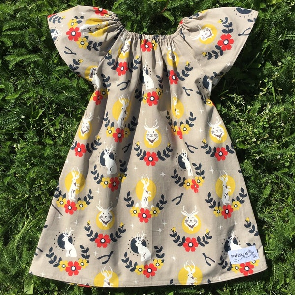 Sewfunky Pixie Dress Jackalope Rabbit Tunic size 1-2 years