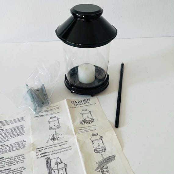 RUSS社 Little Miracles 陶器 ルームライト ヴィンテージ Vintage Lars Weber Black Candle Lantern Made in Sweden Rust Proof