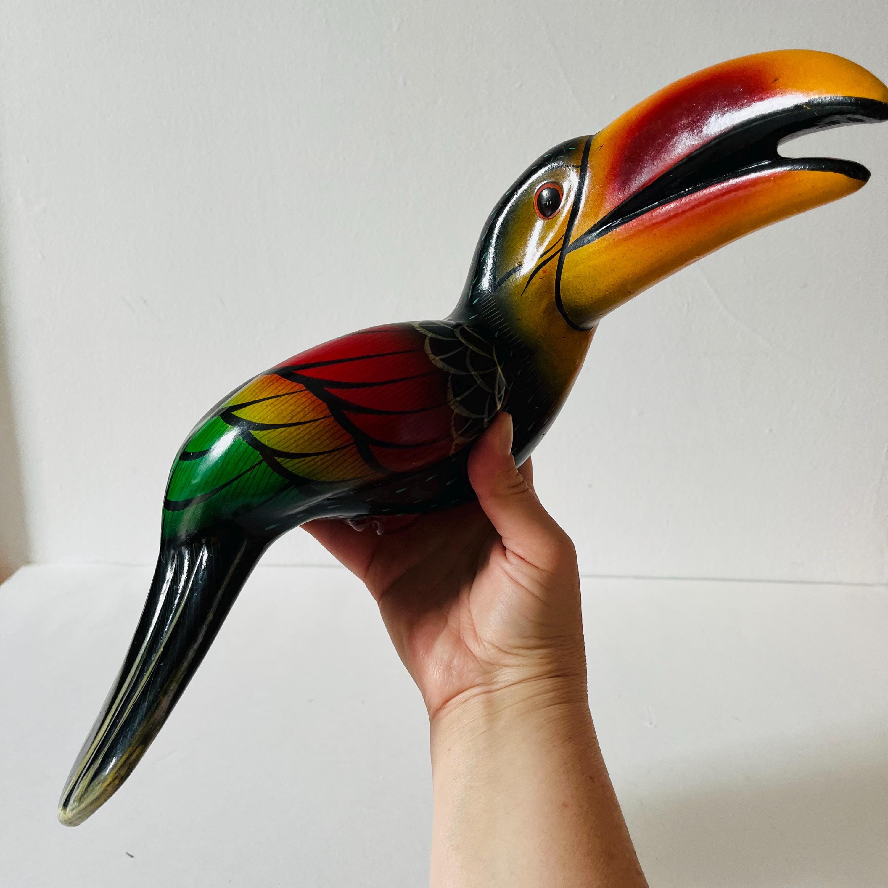 Vintage 1980's Mexican Folk Art Colourful Hand Painted Talavera