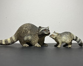 Vintage AAA Rubber Raccoon Model Toy Figurine Animal Figure Plastic Animals Imaginary Play Animal Figures