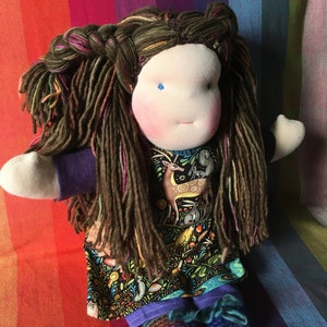 Doll Waldorf Handmade Dolly Sewfunky Waldorf Inspired Natural Art Doll Girl Ready to Ship