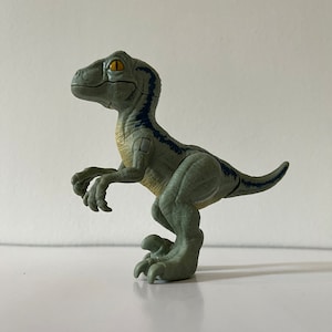 Dinossauro Velociraptor Azul Vintage Jurassic Park Dino