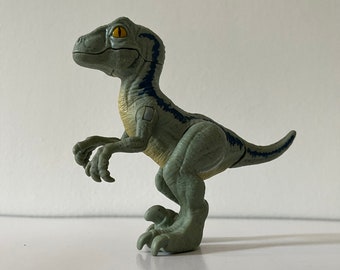 Vintage Jurassic Park Blue Velociraptor Dinosaur Dino