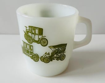 Vintage Anchor Hocking Fire-king Milk Glass Mugs 