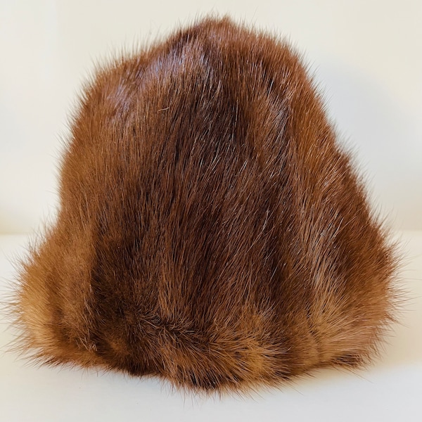 Vintage Canadian Mink Fur Hat Made in Canada by United Hatters Cap & Millinery Workers Union