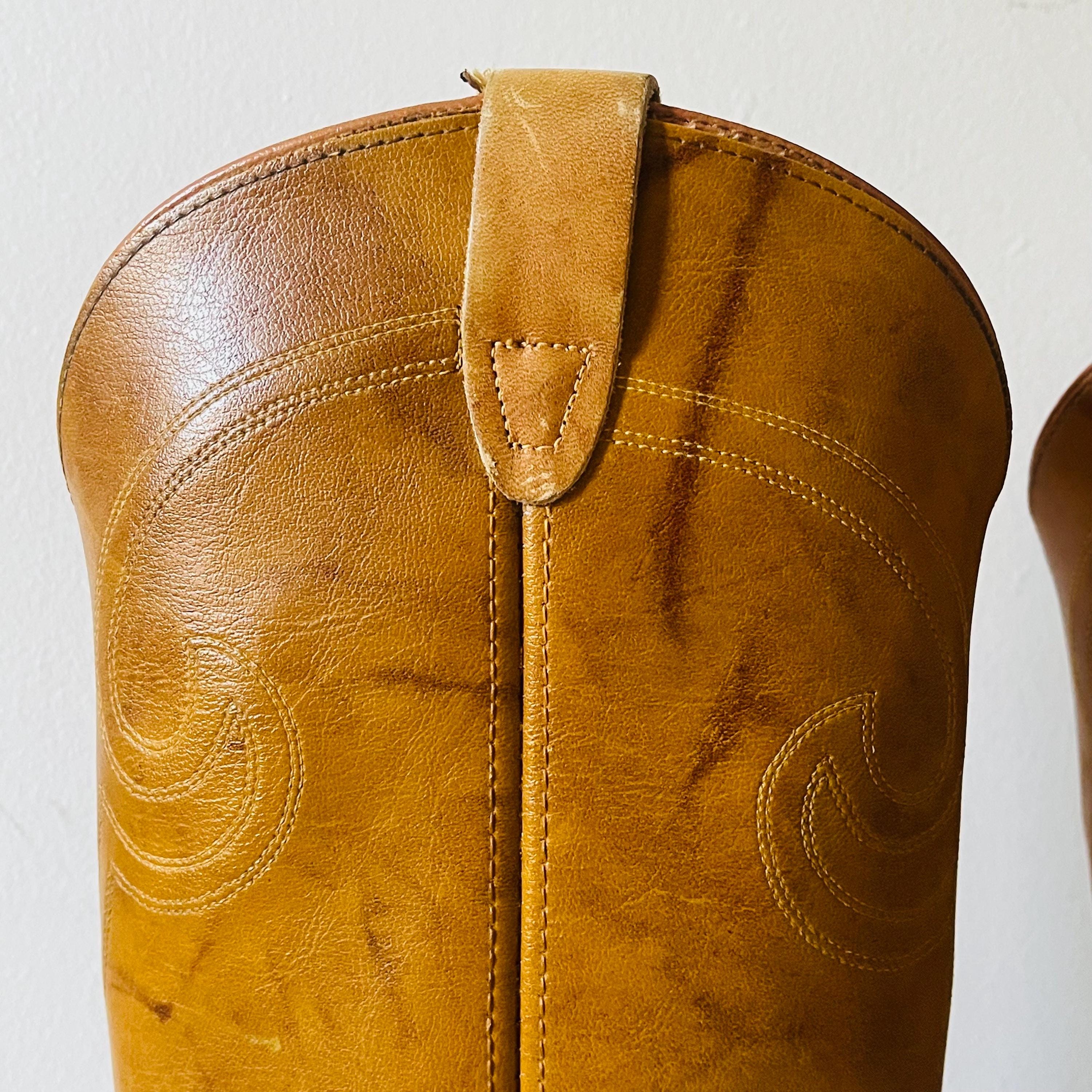 Vintage Texas All American Made Style 5404 Honey Brown Leather