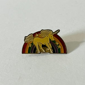 Vintage 70&#39;s/80&#39;s Rainbow Unicorn Enamel Pin Broach