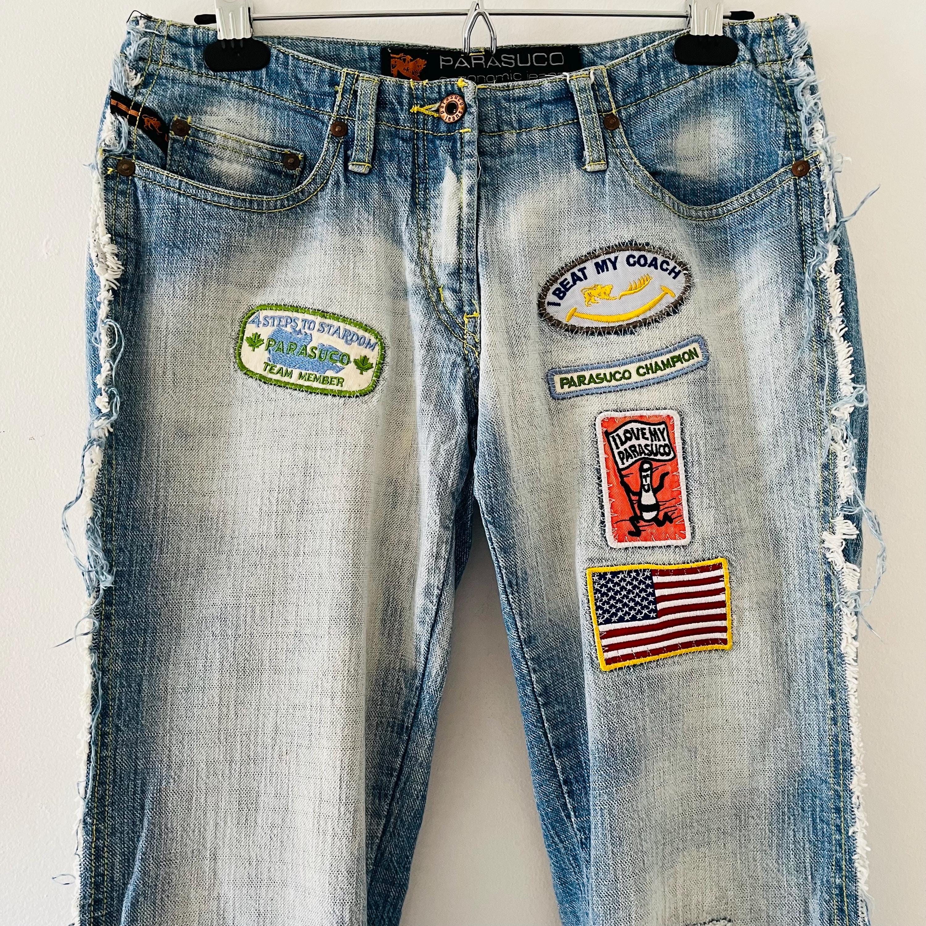 Vintage 90's Parasuco Ergonomic Wide Leg Flare Denim Jeans With