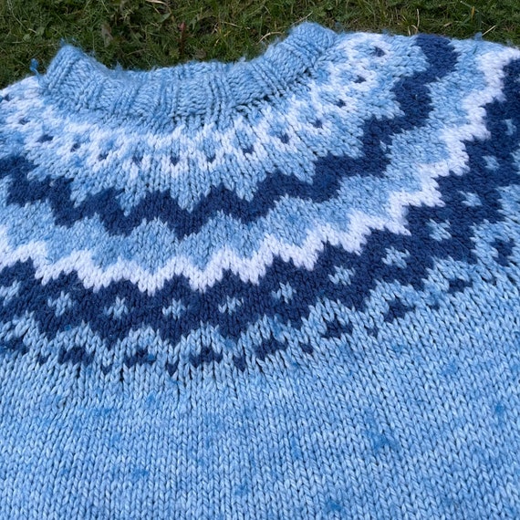 Hand Knit Wool Icelandic Sweater Winter Woolen Sw… - image 3