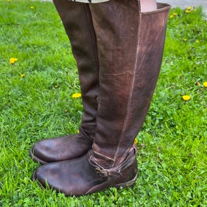 Damen Bedstu 16&quot; Bristol Teak Stiefel Schaft Reitstiefel Halber Reißverschluss Ledersohle / Futter Made in Mexiko Goodjahr Welt Größe 8 Eur 38 25 cm