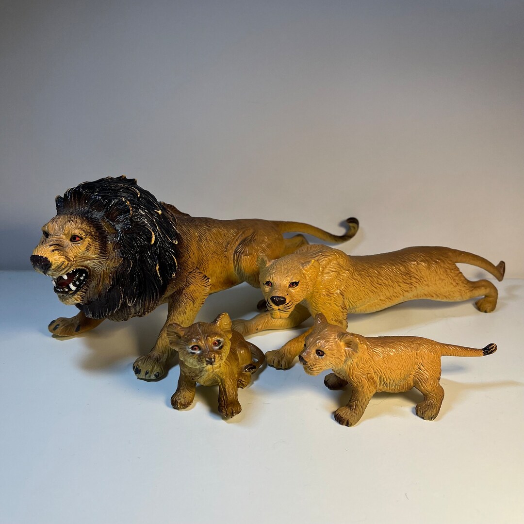 Vintage Animal Toy AAA Toys Rubber Lion Family Rare Vintage Etsy