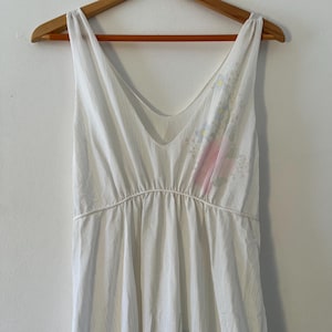 Vintage Retro 70's Kayser Wildflower Floral Nylon Nightgown Nightie Negligee Slip Dress Lingerie Empire Waist  Size Small