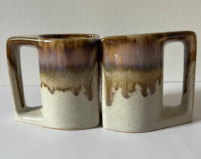 Vintage Rare Rodolfo Padilla Coffee Mugs Drip Glaze Pottery With
