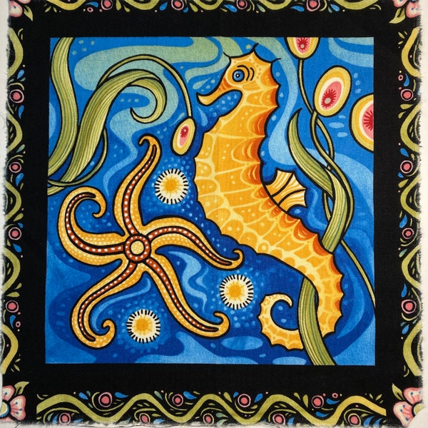 Julie Paschkis Seahorse Quilt Panel In The Beginning Fabrics
