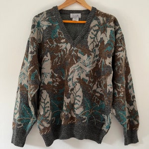 Vintage Tosani Grandpa Style Pullover Sweater Y2K Fashion Acrylic/Wool Blend Size Large