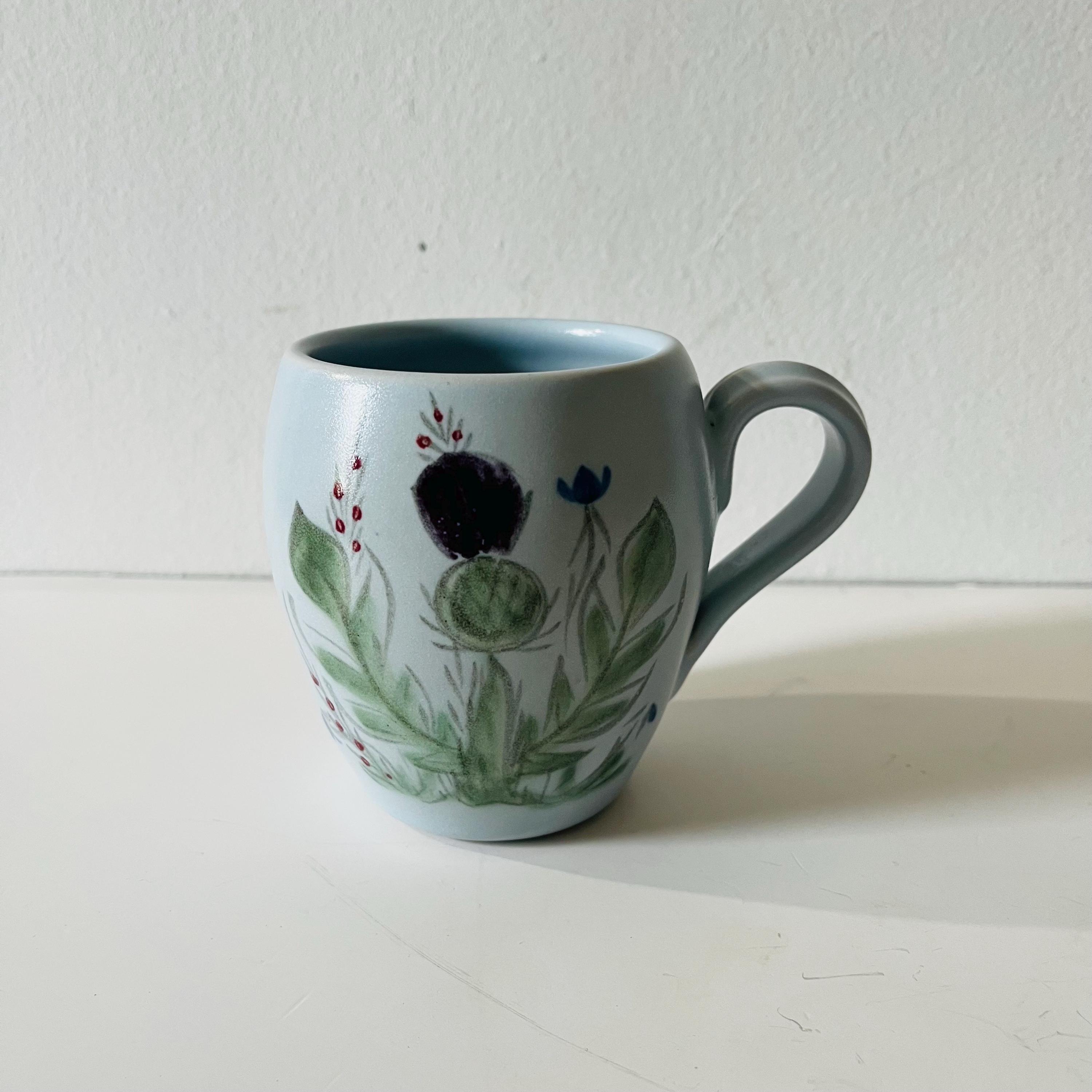 Vintage Stoneware Hand Painted Coffee Cup Tea Mug Stein by Buchan