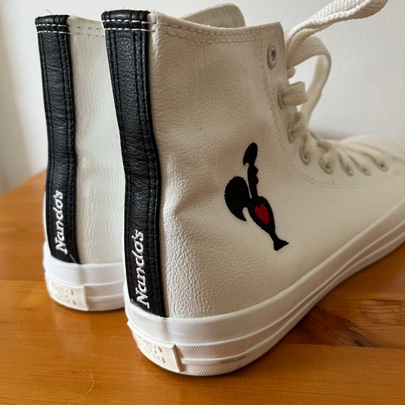 Genuine Nandos White, Black & Red High Top Traine… - image 4