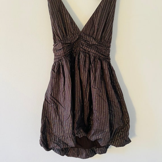 Buy Vintage Alice + Olivia Brown Silk Cotton Lurex Sparkle Halter Style  Mini Poof Dress With Sparkles & Bubble Hem Size Large Online in India - Etsy