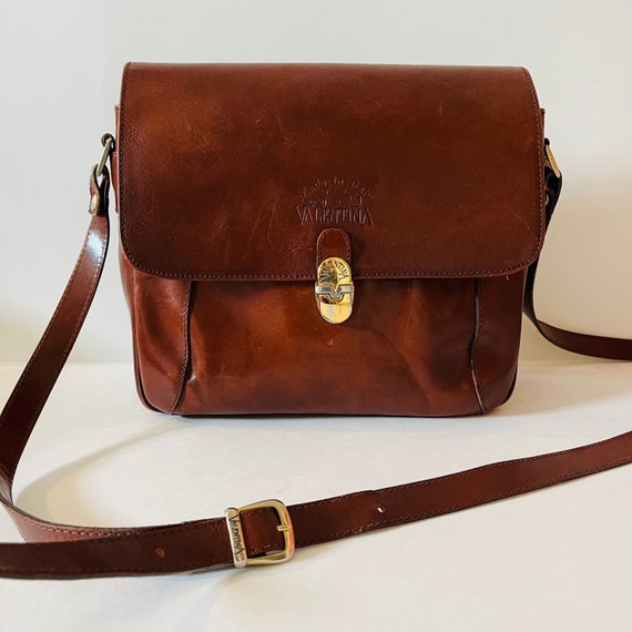 Vintage Valentina Leather Handbag Genuine Leather… - image 3