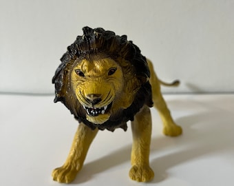 Vintage Animal Toy AAA Toys Rubber Large Male Lion - Rare Vintage Plastic 1980's Animal / Reptile Figure Lion Figure Figurine