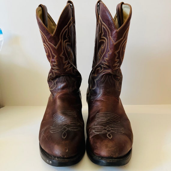 BOULET カナダ製　ウエスタンブーツ ブラウン レザー刺繍 Vintage Boulet Brown Leather Western Cowboy Boots