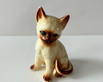 ヴィンテージ シャム猫の置物 – ミッドセンチュリー ジャパン 陶器猫