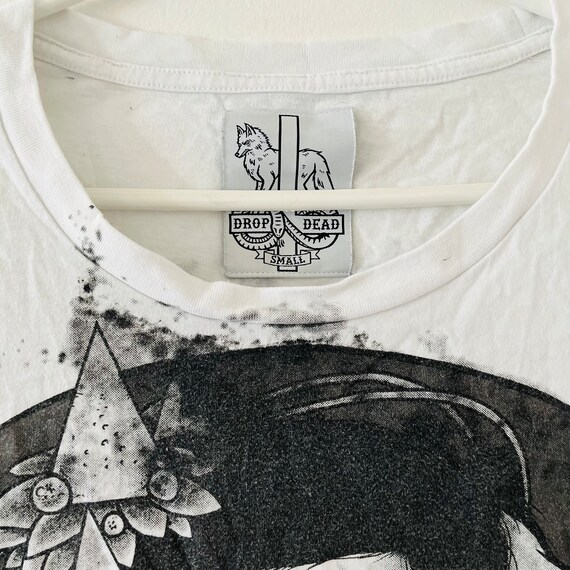 Dropdead Women's White and Black T-shirt Size Small Mallgoth