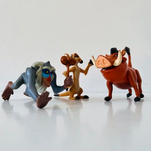 Vintage Lion King Plastic Toy Figure Scar Timon and Pumba Plastic Toy Animals