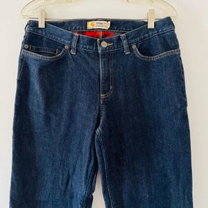 Vintage Carhartt Plaid Flannel Lined Original Fit Jeans Size 10 Short