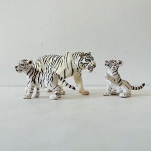 Family Schleich Tigers Schleich White Tiger And Cub Animal Figures