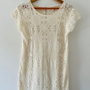 Vintage Inspired Lace Maxi Dress with Detachable Slip Size Small Cottagecore Prairiecore