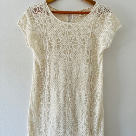 Vintage Inspired Lace Maxi Dress with Detachable Slip Size Small Cottagecore Prairiecore
