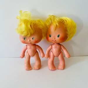 Vintage 1979 Strawberry Shortcake Doll Lemon Meringue Retro Toys Nostalgia Dollhouse Doll Set of Two